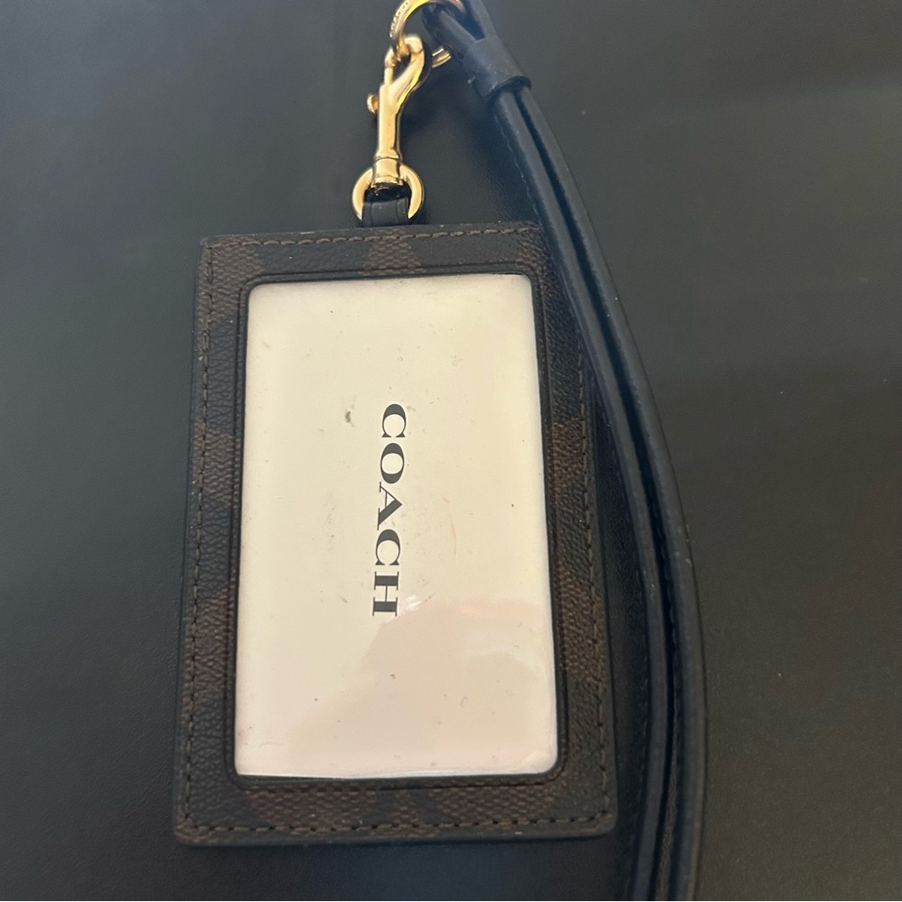 Coach Brown and Black Lanyard Card Holder NEW - Picture 3 of 8